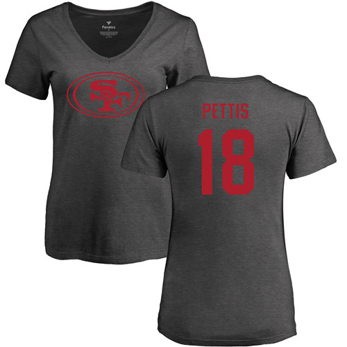 San Francisco 49ers Ash Women Dante Pettis One Color #18 NFL T Shirt->nfl t-shirts->Sports Accessory